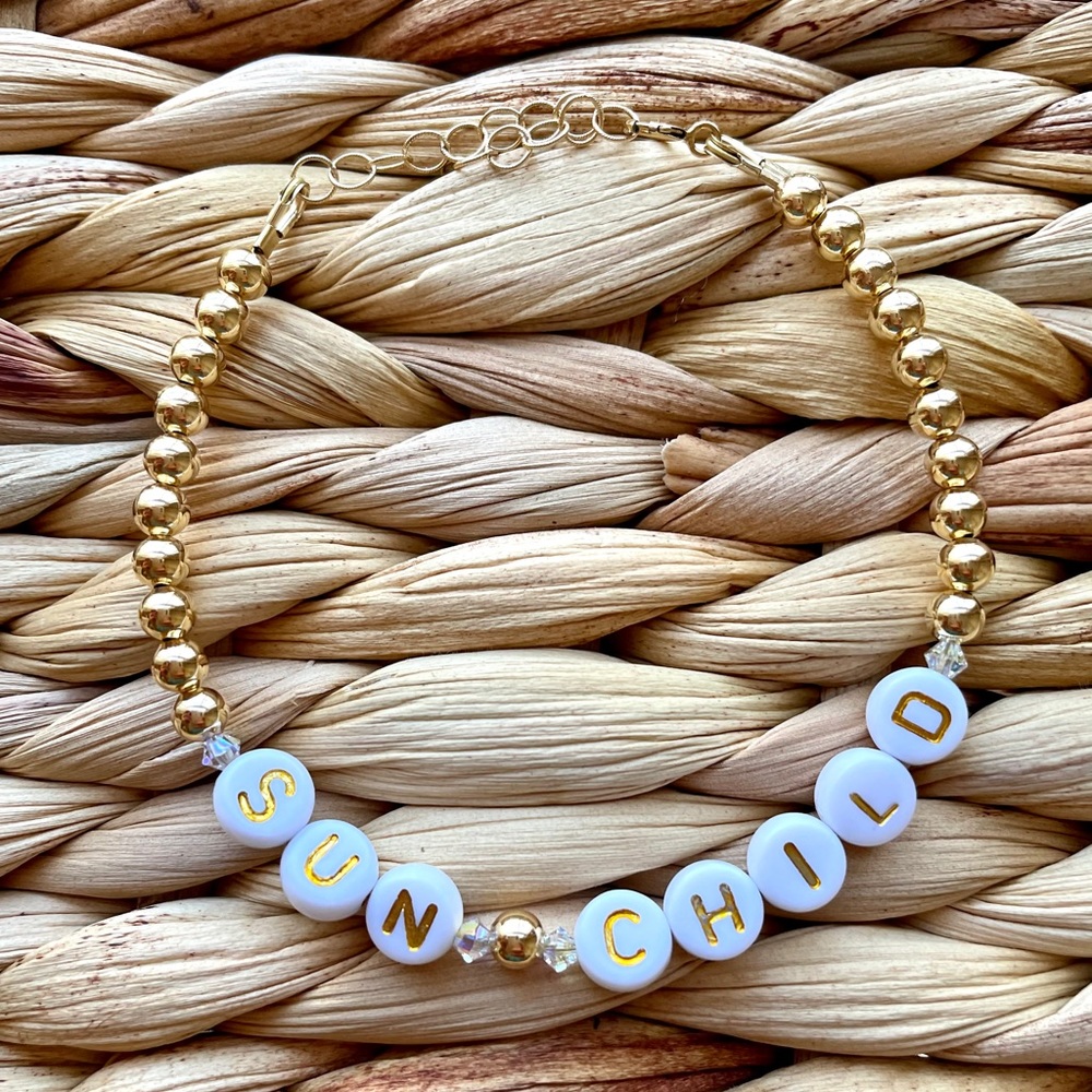 🌻HANDMADE 14k Gold Filled Sun Child Bracelet